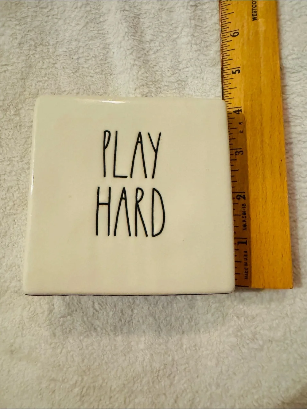 Work Hard - Play Hard Reversible Ceramic  Decor